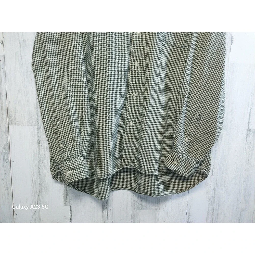 J.Crew Houndstooth Flannel Shirt Mens Size Large